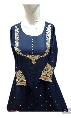 3 Pcs Women's Stitched Chiffon Silk Embroidered Suit