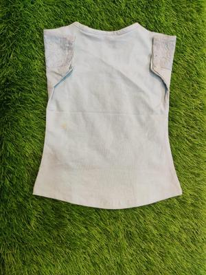 Girl's Stitched Blended Printed T-Shirt