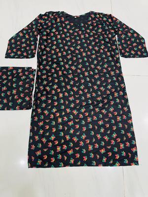 2 Pcs Women's Stitched Linen Printed Suit