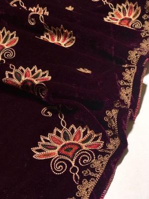 Women's Velvet Embroidered Shawl