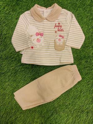 Baby Girl Velvet Printed Shirt And Trouser Set