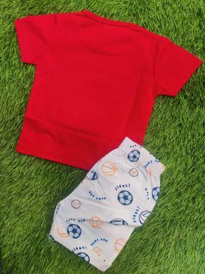 Boy's Blended Printed Shirt With Cotton Shorts