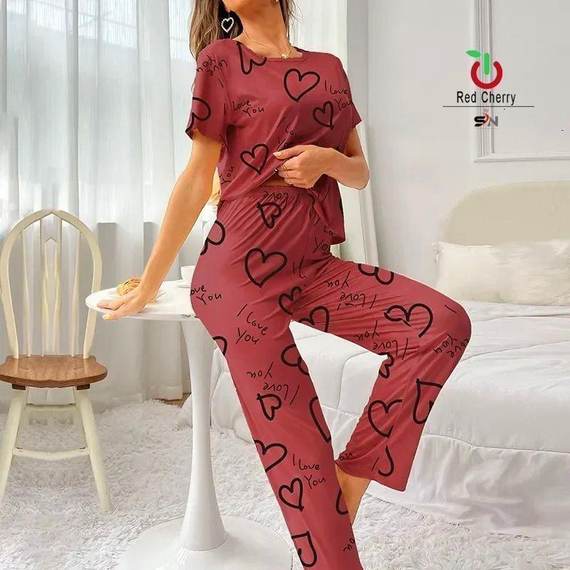 Women's Stitched Jersey Printed Night Suit