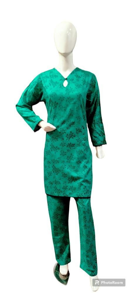 2 Pcs Women's Stitched Cotton Lawn Block Printed Shirt And Trouser