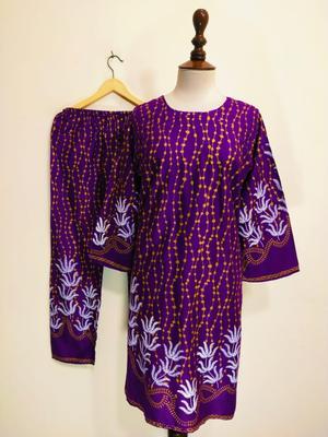 2 Pcs Women's Stitched Lawn Printed Suit