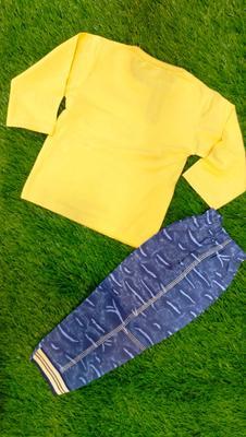 2 Pcs Kid's Stitched Blended Terry Hoodie Set