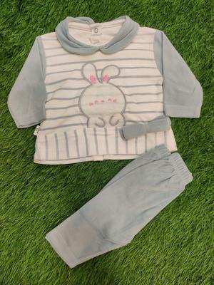 Baby Girl Velvet Printed Shirt And Trouser Set