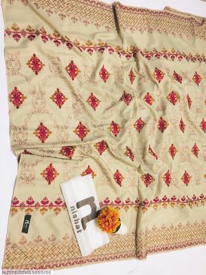 1 Pc Women's Stitched Swiss Lawn Embroidered Dupatta