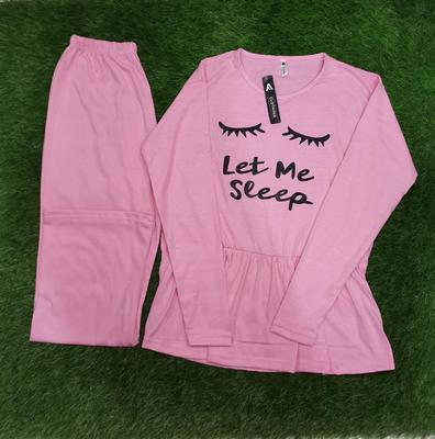 2 Pcs Women's Stitched Jersey Printed Sleep Set