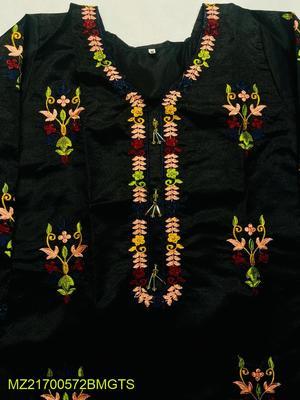 2 Pcs Women's Stitched Silk Embroidered Suit