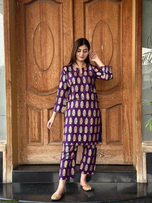 2 Pcs Women's Stitched Arabic Lawn Printed Shirt And Trouser