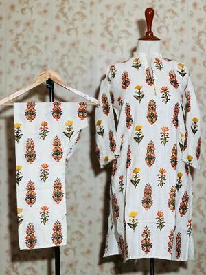 2 Pcs Women's Stitched Linen Printed Suit