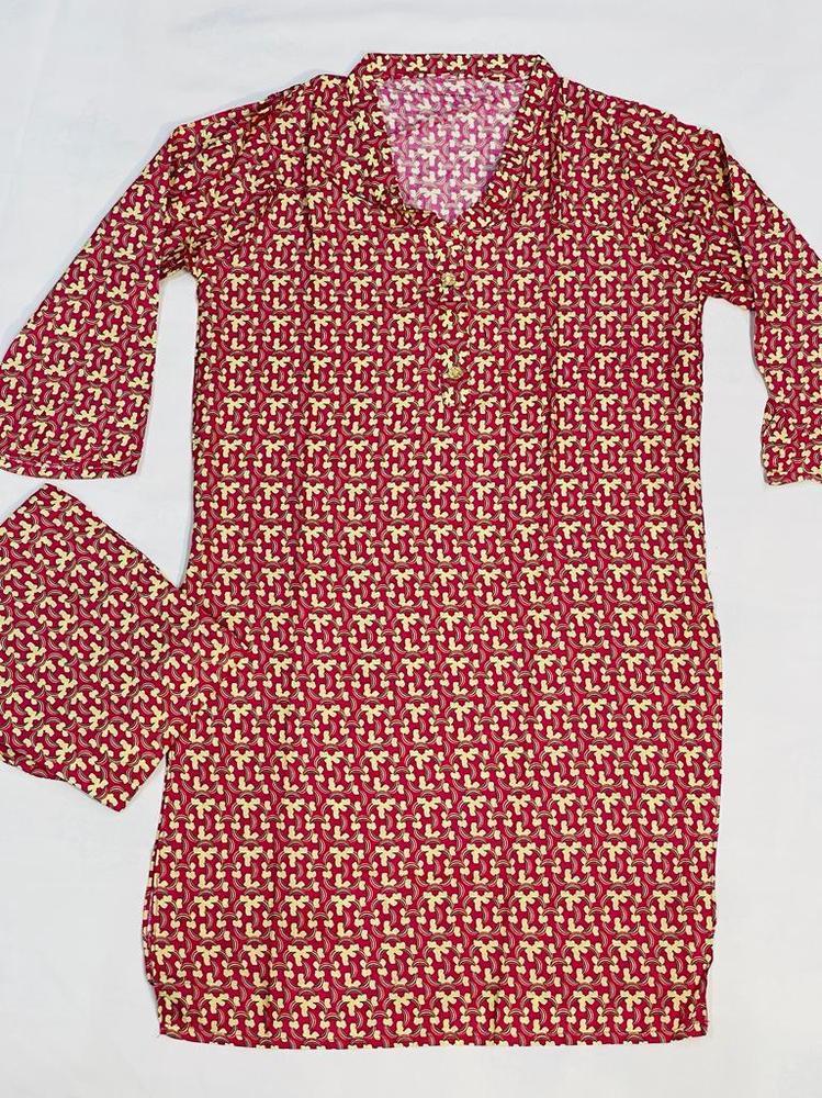 2 Pcs Women's Stitched Linen Printed Suit