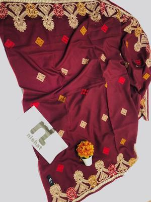 1 Pc Women's Stitched Swiss Lawn Embroidered Dupatta