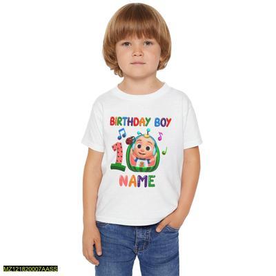 1 Pc Unisex Cocomelon Birthday Cotton Printed T-Shirt