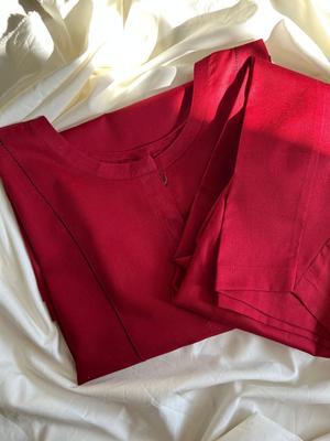 2 Pcs Women's Stitched Georgette Plain Shirt And Trouser