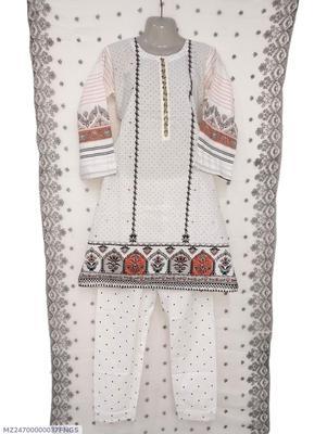 3 Pcs Women's Stitched Cotton Digital Print Suit