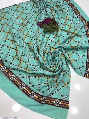 1 Pc Women's Stitched Swiss Lawn Sequins Embroidered Dupatta