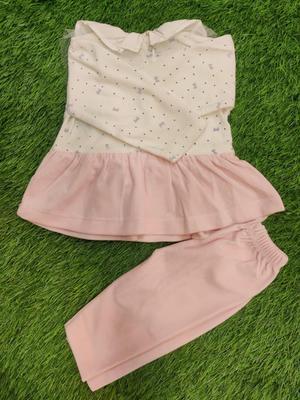 Baby Girl Blended Embroidered Frock And Trouser Set