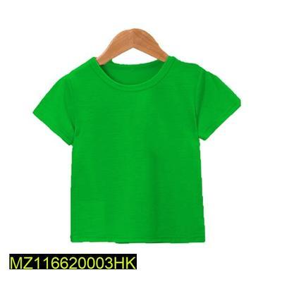 Kid's Stitched Cotton Jersey Plain T-Shirt