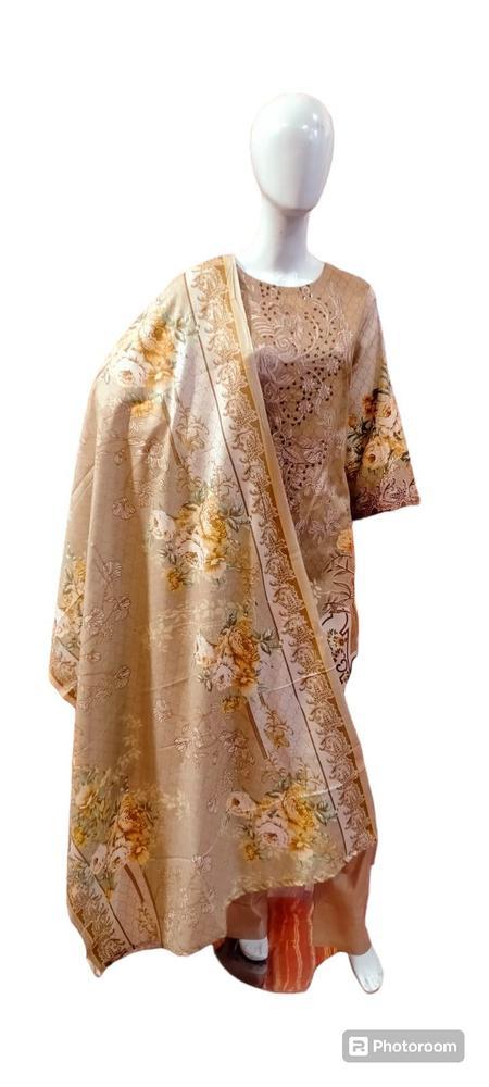 3 Pcs Women's Stitched Lawn Embroidered Suit