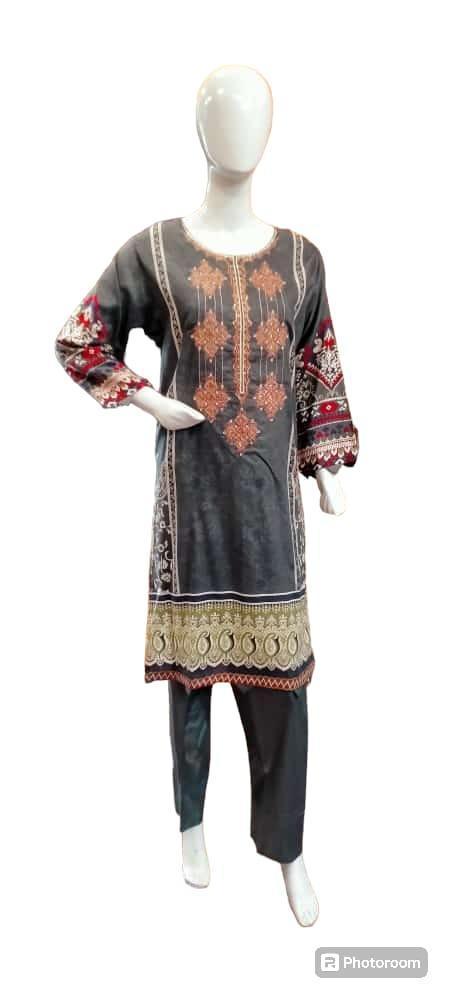 3 Pcs Women's Stitched Lawn Printed Suit