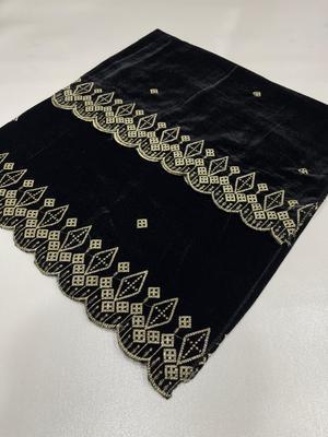 Women's Velvet Embroidered Border Shawl