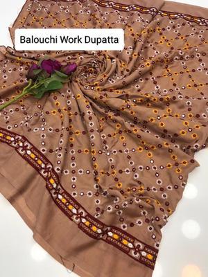 1 Pc Women's Stitched Swiss Lawn Sequins Embroidered Dupatta