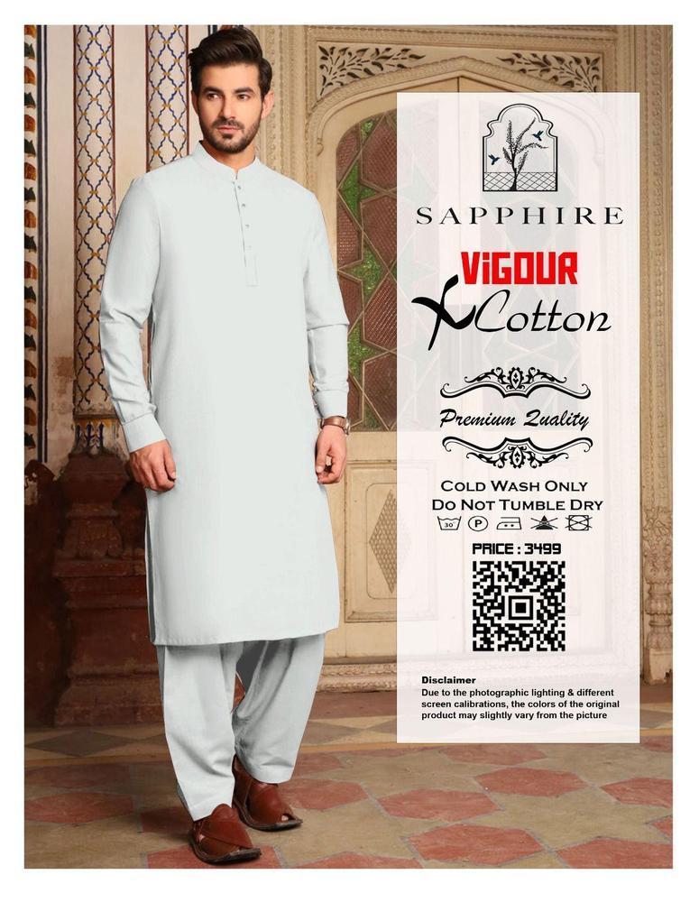 Men's Unstitched Cotton Plain Suit