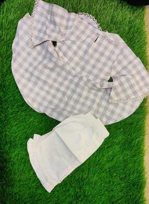 Baby Girl's Cotton Shirt And Trouser Set -