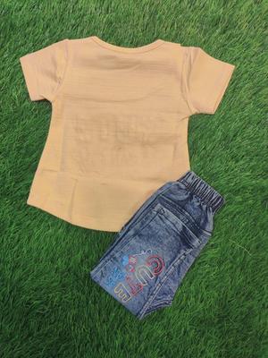 Baby Girl's Blended Shirt With Jeans Pent