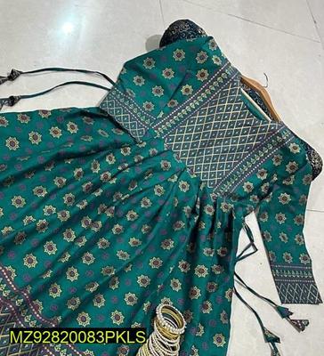 2 Pcs Women's Stitched Cotton Printed Shirt And Trouser