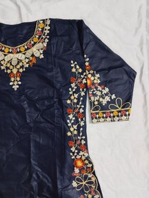 2 Pcs Women's Stitched Cotton Lawn Embroidered Shirt And Trouser