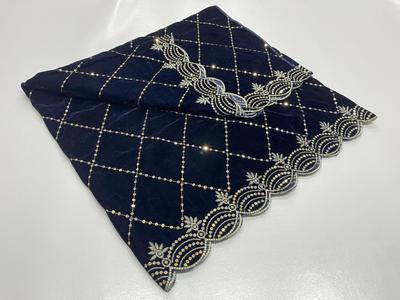 Women's Velvet Embroidered Border Shawl