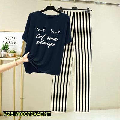 2 Pcs Stitched Sleepwear For Women