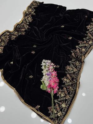 Women's Velvet Embroidered Shawl