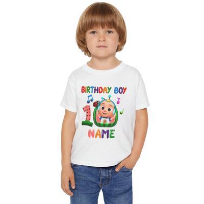 1 Pc Unisex Cocomelon Birthday Cotton Printed T-Shirt