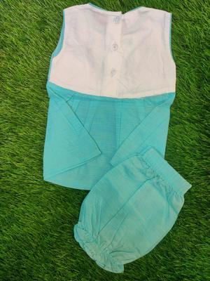 Baby Girl's Blended Shirt With Cotton Trouser