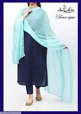 1 Pc Women's Stitched Chiffon Plain Dupatta