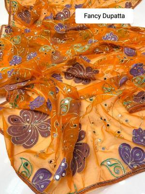 1 Pc Women's Stitched Organza Hand Embroidered Dupatta