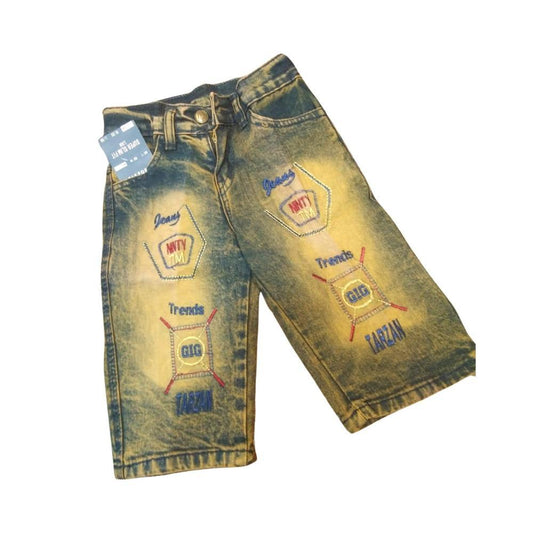 Boy's Stitched Cotton Jeans