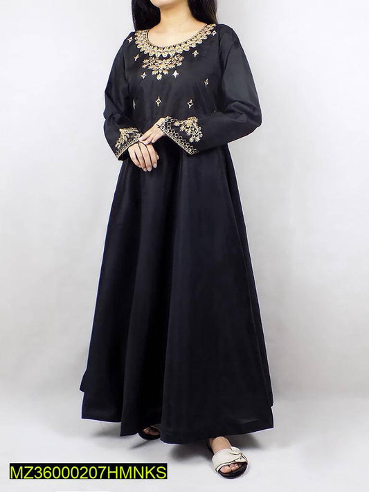 2 Pcs Women's Stitched Silk Embroidered Suit