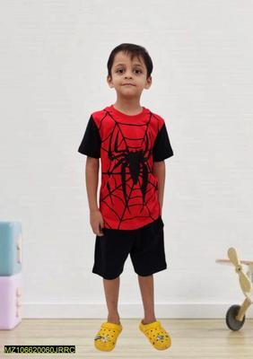 2 Pcs Kid's Jersey Printed T-Shirt And Knicker Set