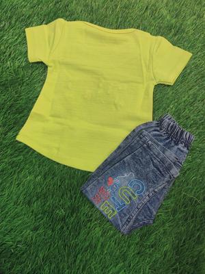 Baby Girl's Blended Shirt With Jeans Pent