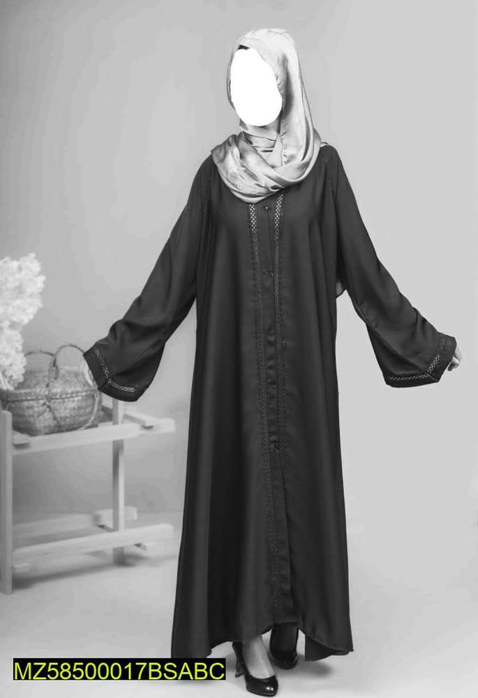 1 Pc Women's Stitched Nida Plain Abaya