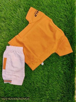 Baby Boy's Blended Printed T-Shirt And Knicker Set