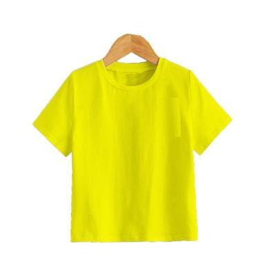 Kid's Stitched Cotton Jersey Plain T-Shirt