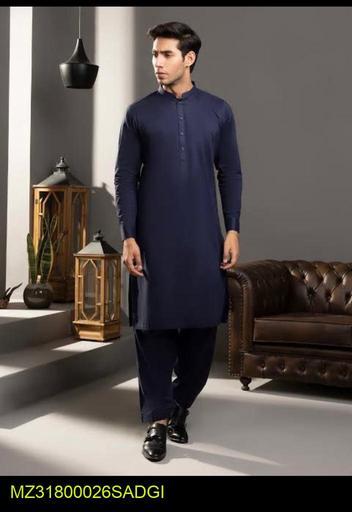 Men's Unstitched Cotton Plain Suit