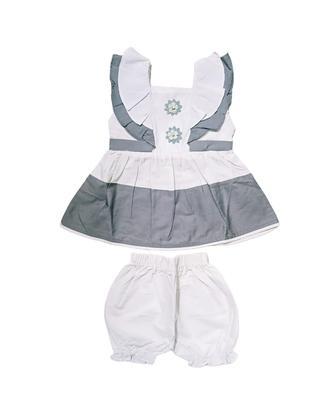 Baby Girl's Cotton Frock And Shorts Set