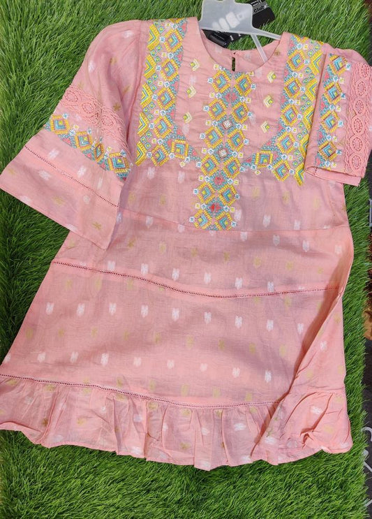 Girl's Stitched Cotton Embroidered Shirt